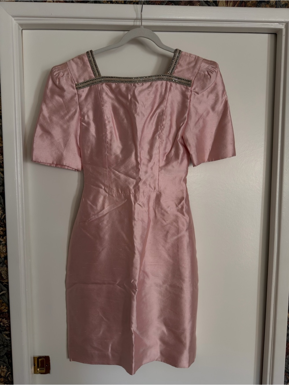 Carolina Herrera - Pink Square-Neck Sheath Dress - Size 6